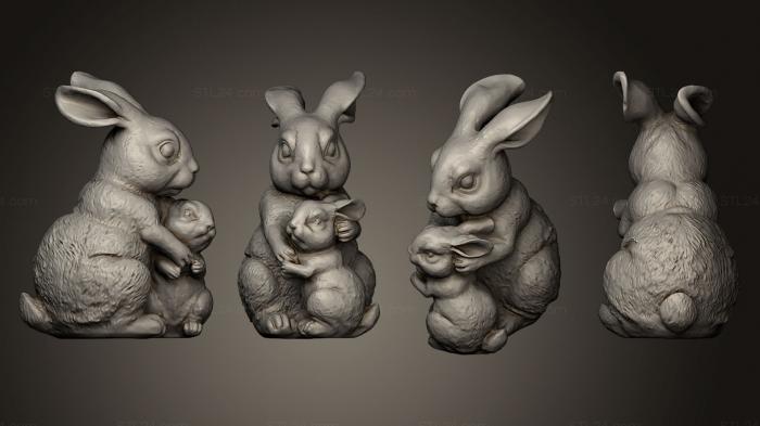 Animal figurines (Rabbit Mother, STKJ_0609) 3D models for cnc